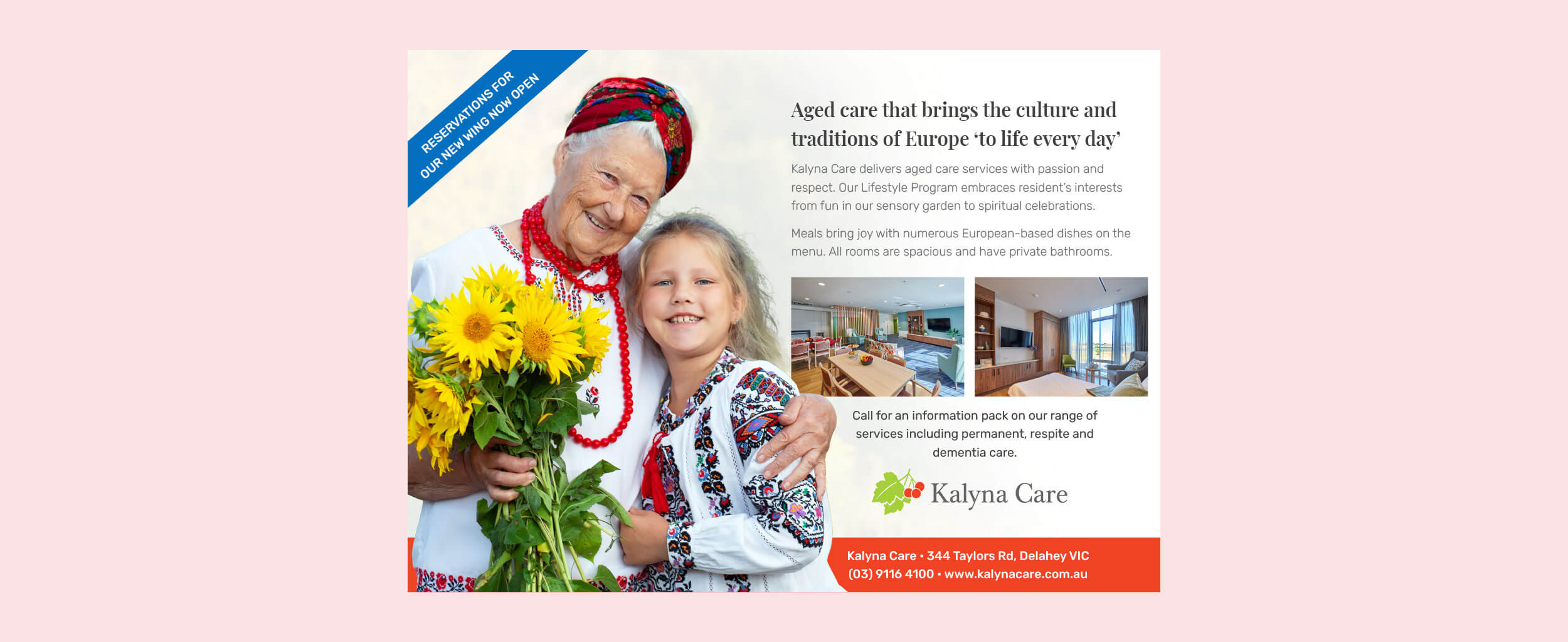 Kalyna Care half page press advertisement