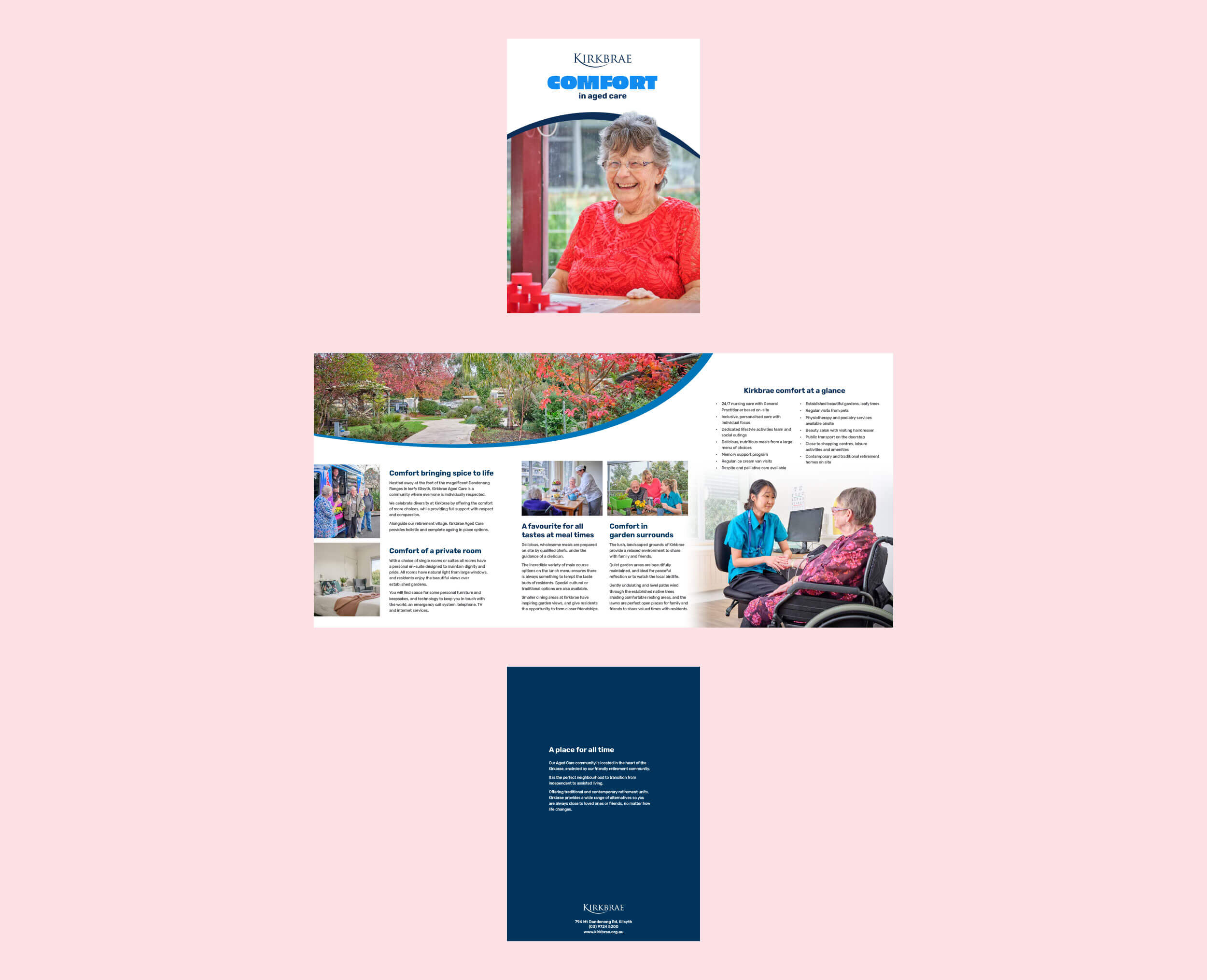 Brochure cover and spread for Kirkbrae