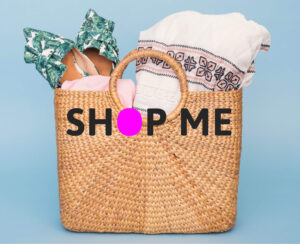 Shop Me logo over basket of clothes